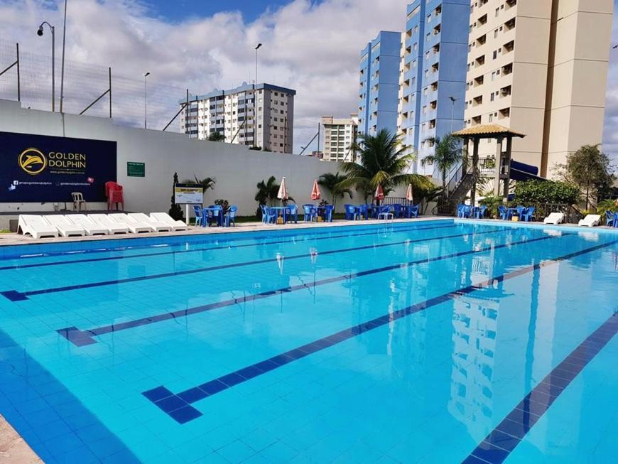 Flat Golden Dolphin Grand Hotel - Quarto E Sala Com Roupa De Cama E Banho - Piscinas 24H Caldas Novas Exterior photo